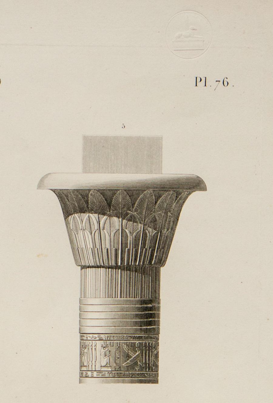 Esne (Latopolis). / Plans et Elevations de Six Chappiteaux Portique - Print by Unknown