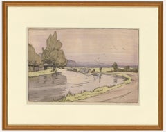 Ethel Kirkpatrick (1869-1966) - Framed Early 20th Century Woodcut, Canal Scene