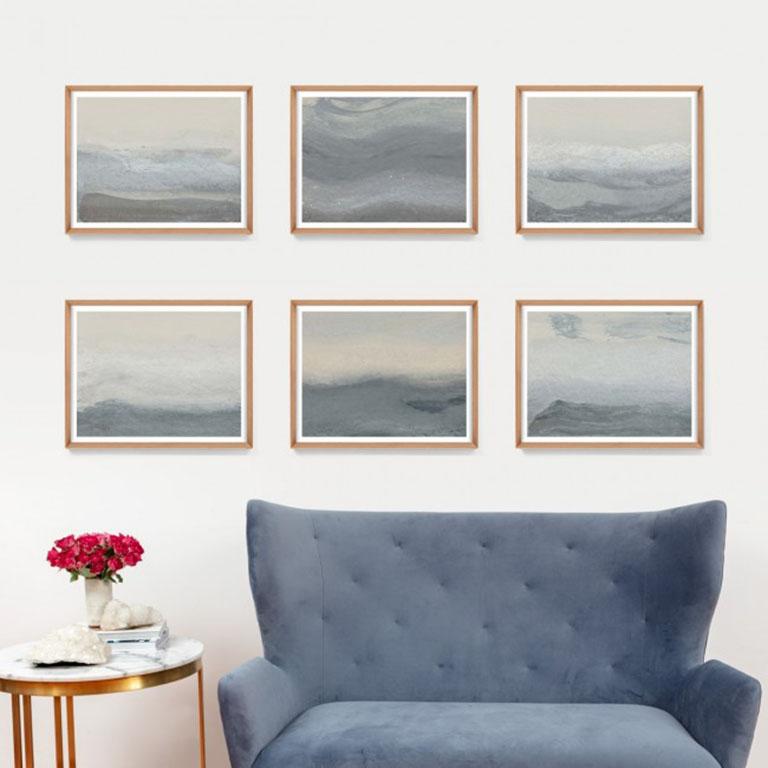 Ethereal Landscapes No. 1, Small Grey Series, framed - Gray Abstract Print by Unknown