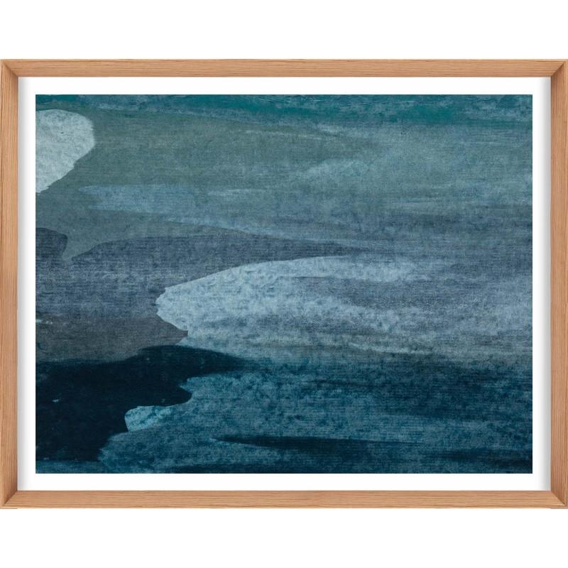Unknown Abstract Print - Ethereal Landscapes No. 5, Small Blue Series, framed