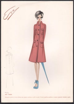 Illustration de mode italienne d'une femmethon des années 1960