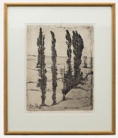 Eugene Yoors (1879-1977) - Framed Mid 20th Century Etching, Tall Trees