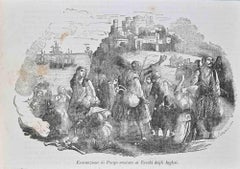 Evacuazione di Praga venduta ai Turchi  - Woodcut Print - 1862