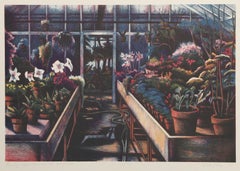 Evening Approaches In The Greenhouse, Photorealist Lithograph by Delita Piercy Evening Approaches In The Greenhouse, Photorealist Lithograph by Delita Piercy