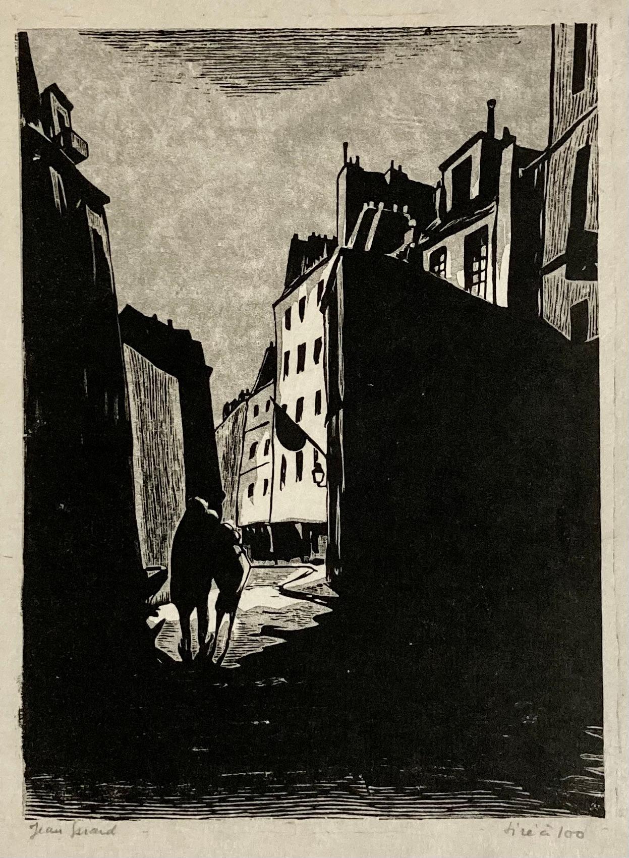 Unknown Figurative Print - (Evening in a French Town)
