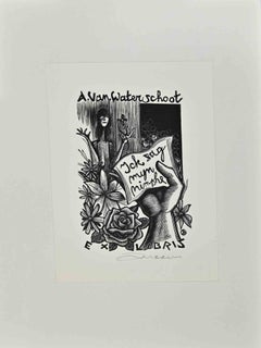  Ex Libris   - A. Van Waterschoot - Woodcut - Mid 20th Century