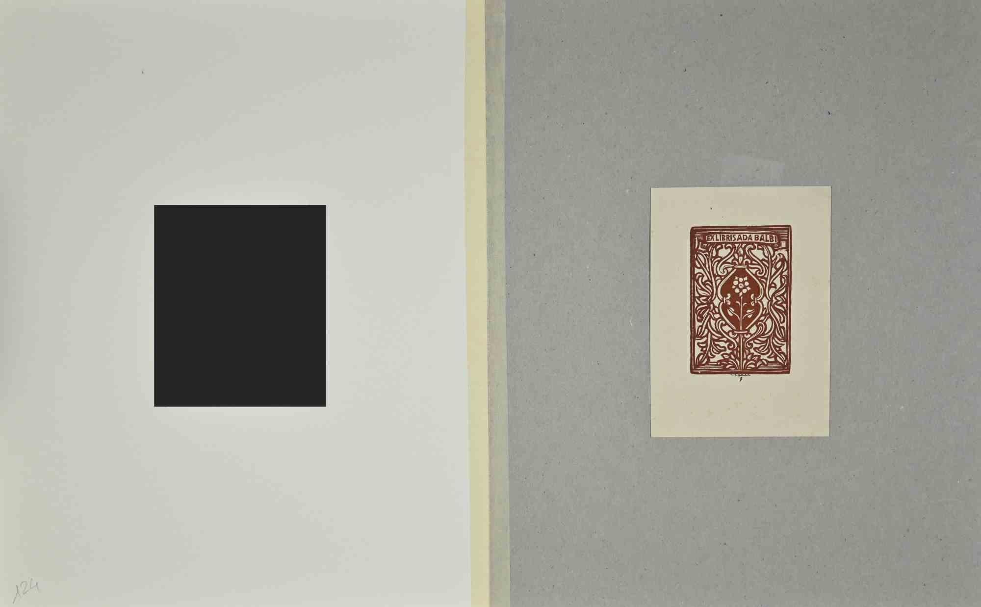 Ex Libris  Ada Balbi – Holzschnitt – Mitte des 20. Jahrhunderts – Print von Unknown