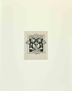 Ex Libris  - ADA - Woodcut - Mid-20th Century
