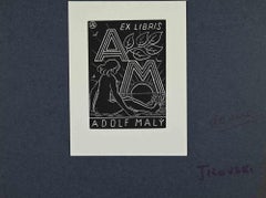 Ex-Libris – Adolf Maly – Holzschnitt – Mitte des 20. Jahrhunderts