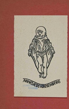 Ex-Libris  - Anneliesekreyenberg - woodcut - Mid 20th Century