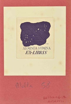 Ex Libris - Armida Rumina - Woodcut - Mid 20th Century