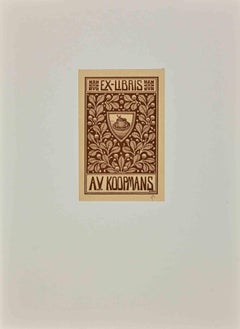 Ex Libris - A.V. Koopmans - Woodcut - Mid 20th Century