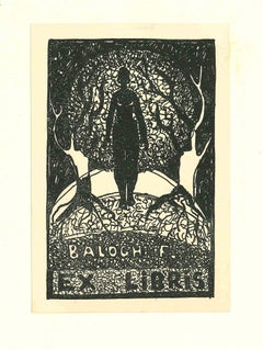 Ex Libris Balogh - Original Woodcut - 19th century