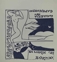 Ex-Libris - Bormio - Gravure sur bois - Milieu du XXe siècle