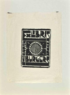 Ex Libris - Burgers - Woodcut - Mid 20th Century