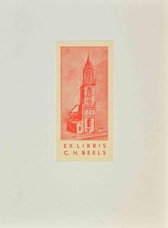Ex Libris - C.H. Beels - Woodcut - Mid 20th Century