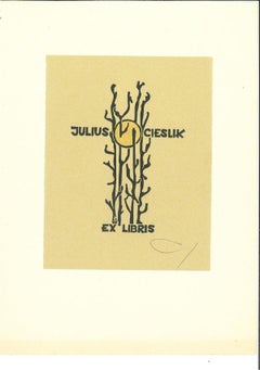 Ex Libris Cieslik - Original Woodcut Print - Mid-20th Century