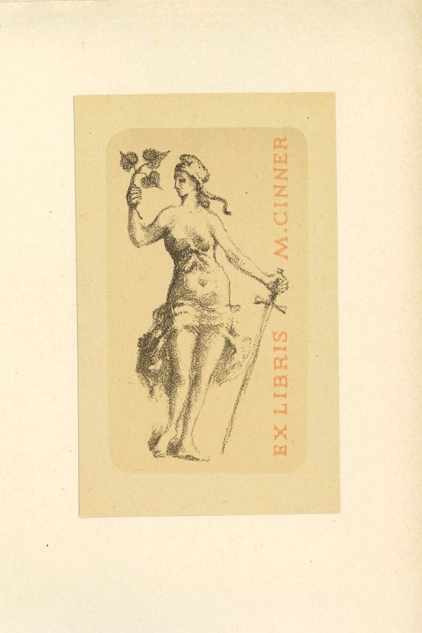 Ex Libris Cinner – Lithographie – Mitte des 20. Jahrhunderts