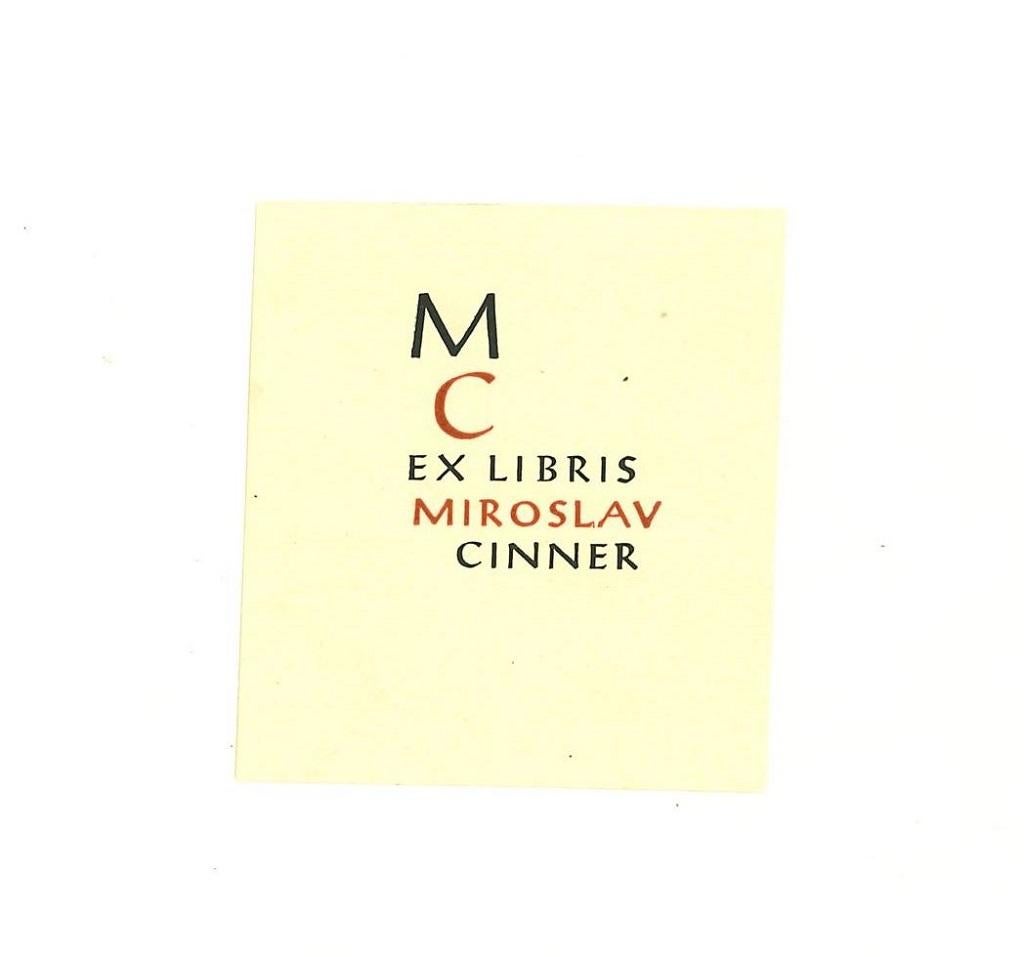 Ex Libris Cinner – Lithographiedruck – Mitte des 20. Jahrhunderts