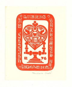 Ex Libris Demeterné - Woodcut Print - 1950s