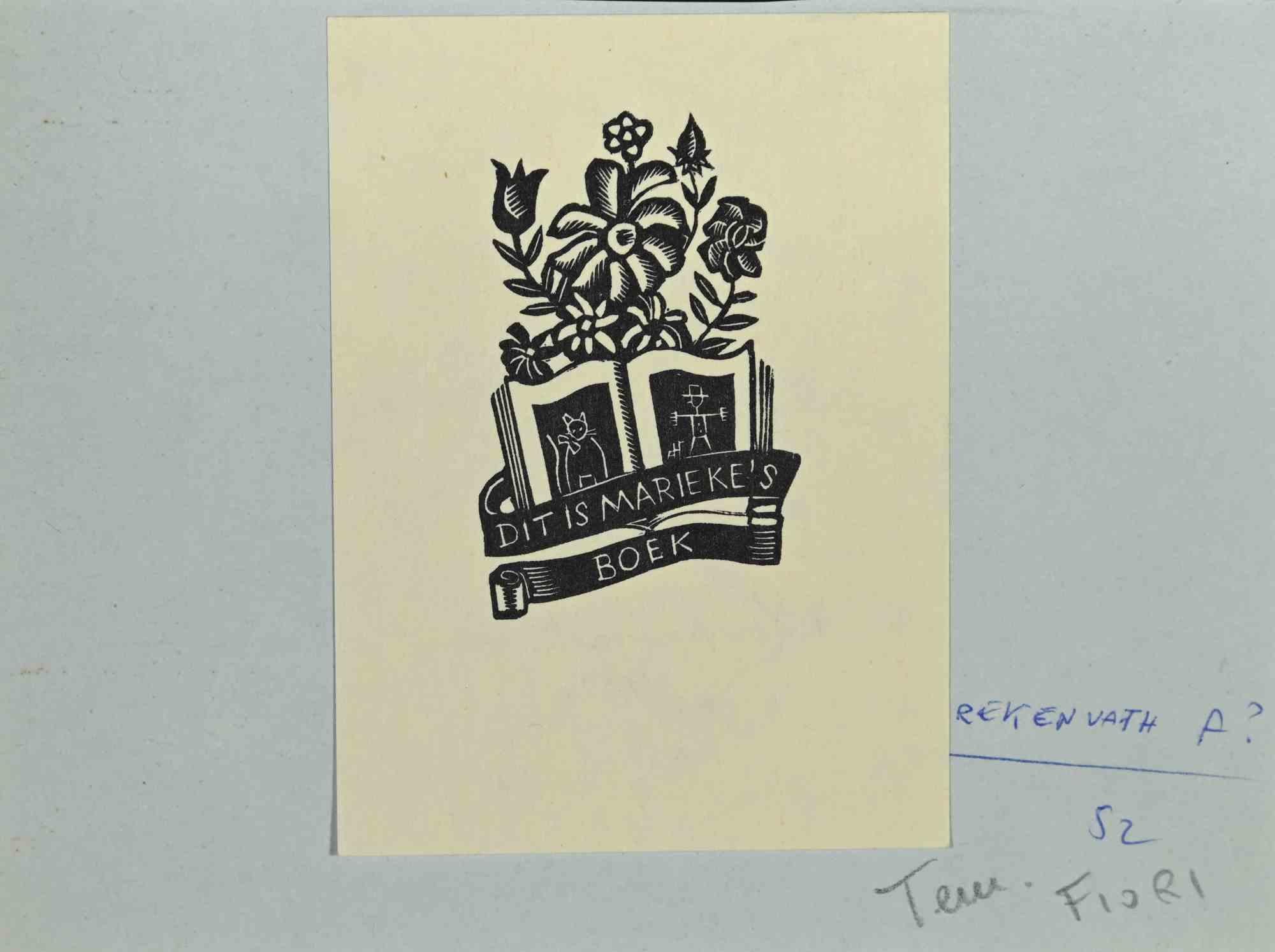 Figurative Print de Unknown - Ex Libris - Dit is Marieke's Boek - Xilografía - 1952