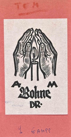 Ex Libris - DR. Agrohne – Holzschnitt – Mitte des 20. Jahrhunderts