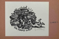 Ex-Libris - Dr Hans Laut - Woodcut - Mid 20th Century