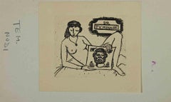 Ex-Libris - Dr. P.I.I. Minaire - Xilografia - Metà del XX secolo