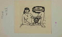 Ex-Libris - Dr. P.V. Minaire - Woodcut - Mid 20th Century