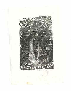 Ex Libris Eduard Kaljuvee - Original Woodcut - 1950s