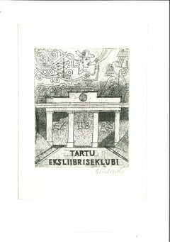 Ex Libris Eklubi - Gravure originale - Milieu du XXe siècle