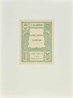 Ex Libris – Elise Sophia Verster – Holzschnitt – Mitte des 20. Jahrhunderts