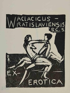 Ex-Libris – erotische Kunst – Holzschnitt – Mitte des 20. Jahrhunderts