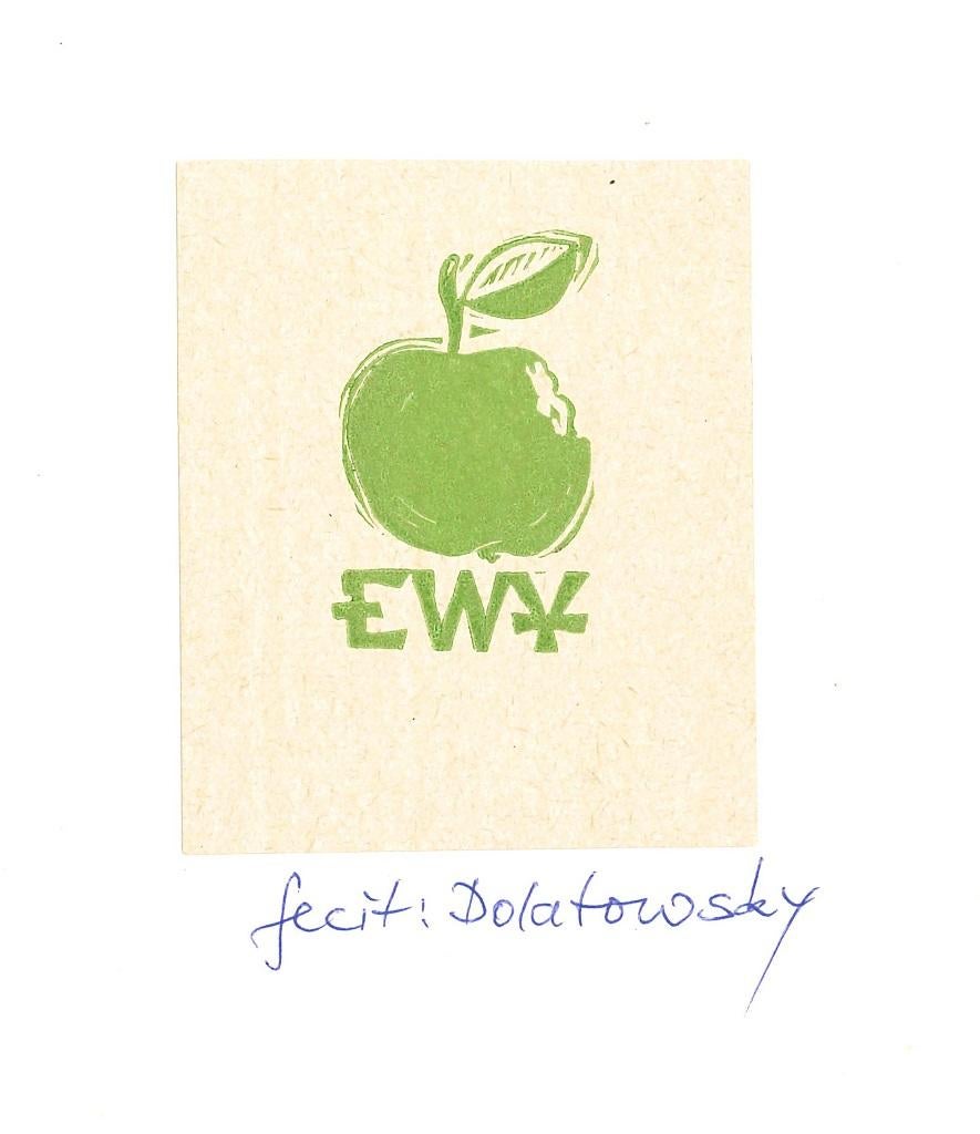 Figurative Print di Unknown - Ex Libris Ewy - Stampa xilografica originale - Anni '70