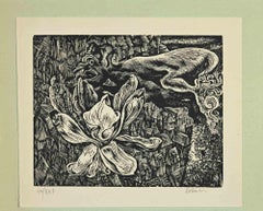 Ex- Libris -  Fantastic Animals- woodcut - Mid 20th Century