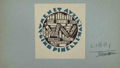 Ex-Libris -Fascismo - woodcut - Mid 20th Century