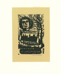 Ex Libris Florian Spychalski - Original Woodcut - Mid-20th Century