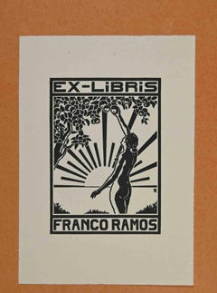 Ex-Libris - Franco Ramos - Woodcut - Mid 20th Century