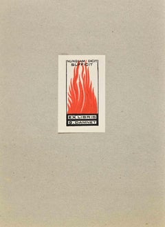 Ex Libris – G. Damnet – Lithographie – Mitte des 20. Jahrhunderts