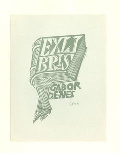 Ex Libris Gabor Denes - Original Woodcut Print - Mid-20th Century
