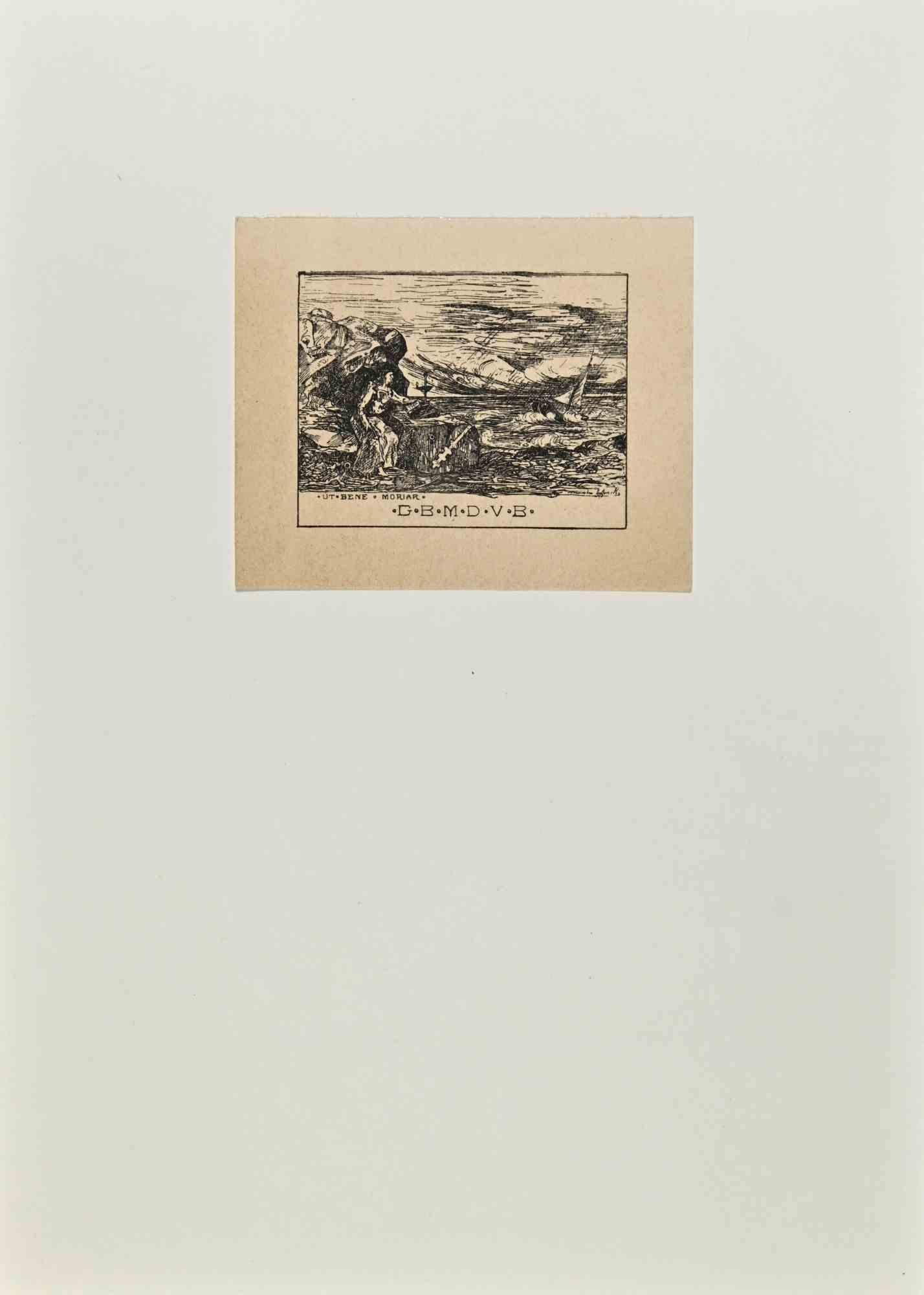 Ex-Libris – G.B.M.D.V.B. Holzschnitt – Mitte des 20. Jahrhunderts