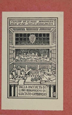 Ex-Libris - Giacinto - gravure sur bois - Milieu du XXe siècle