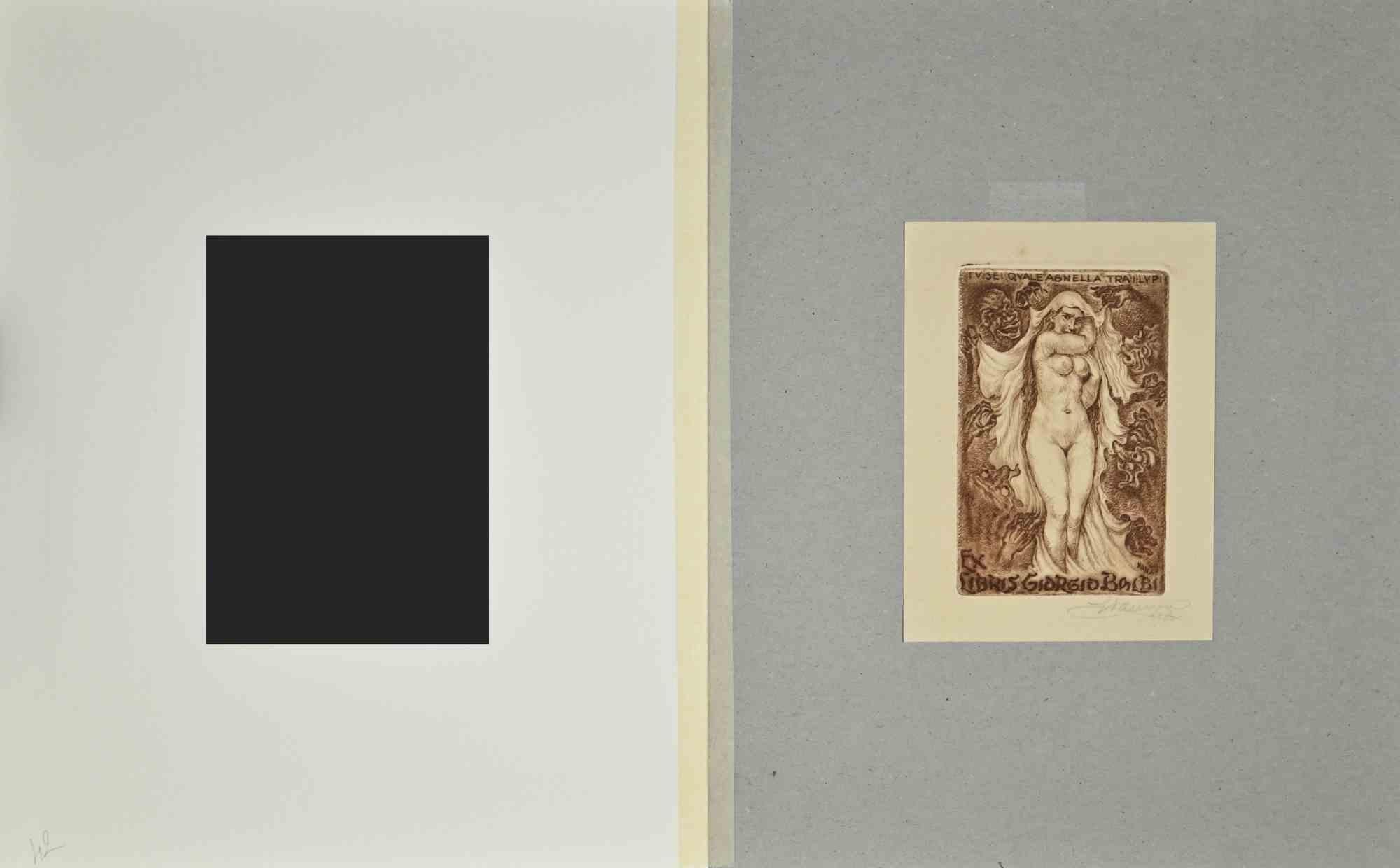 Ex Libris  - Giorgio Balbi - Eau-forte  - Milieu du 20e siècle - Print de Unknown