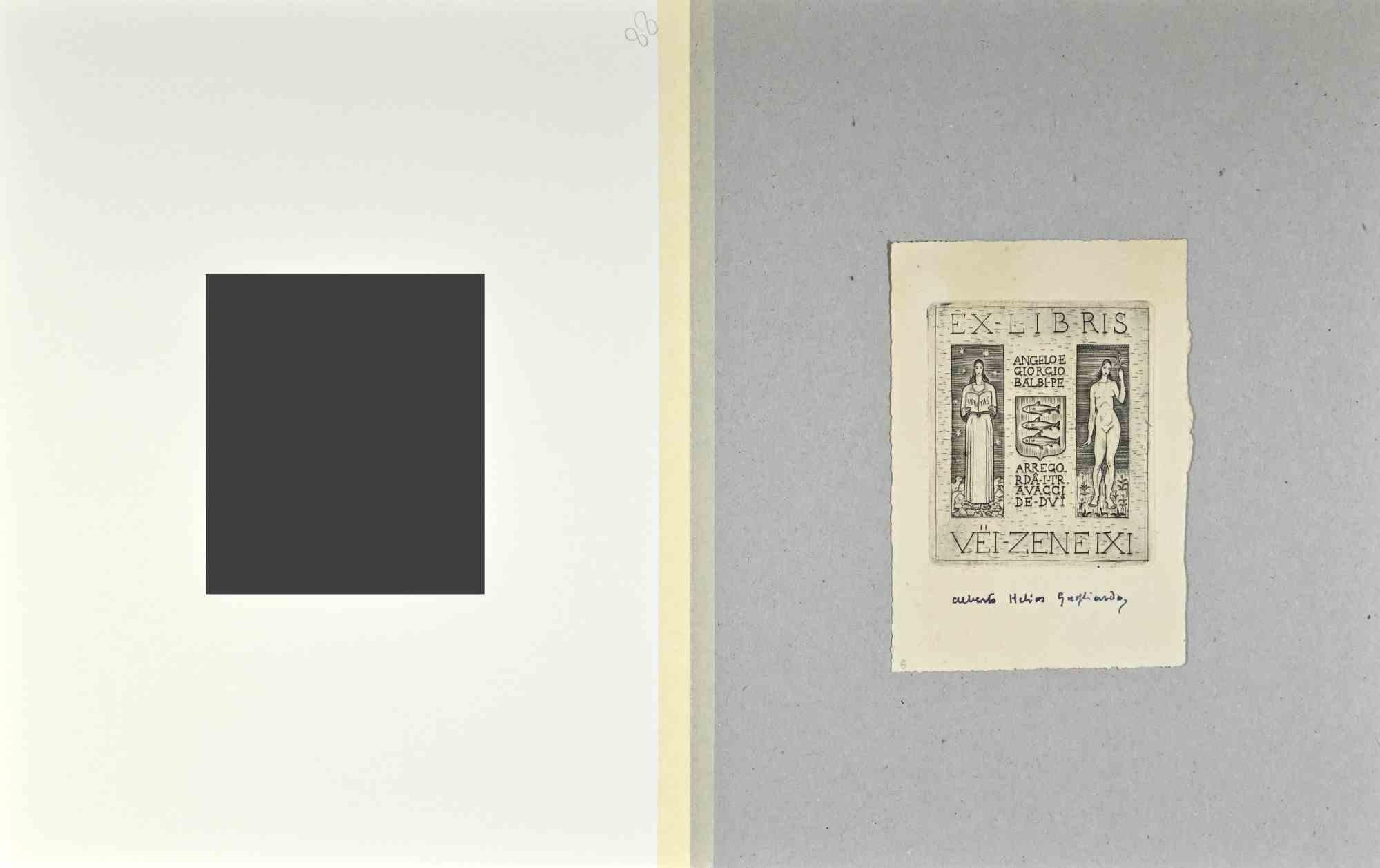 Ex Libris  -  Giorgio Balbi   - Vei-Zenei IXI - Radierung - Mitte des 20. Jahrhunderts – Print von Unknown