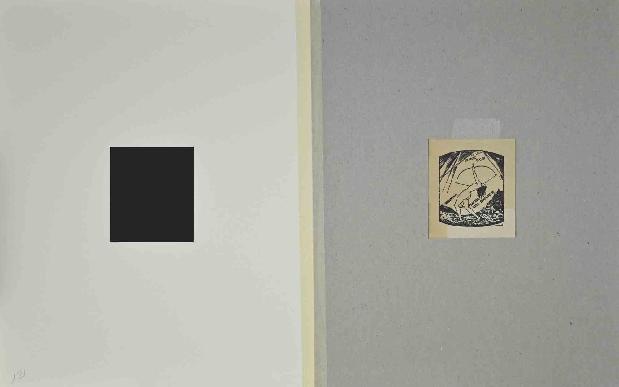 Ex Libris  - Giorgio Balbi  - Vita Borghese - Woodcut - Mid-20th Century - Print by Unknown