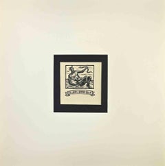Vintage Ex-Libris Giorgio Balbi - Woodcut Print - Mid-20th Century