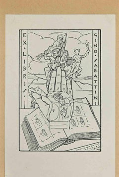 Ex Libris- Deidades griegas - Grabado xilográfico - 1938