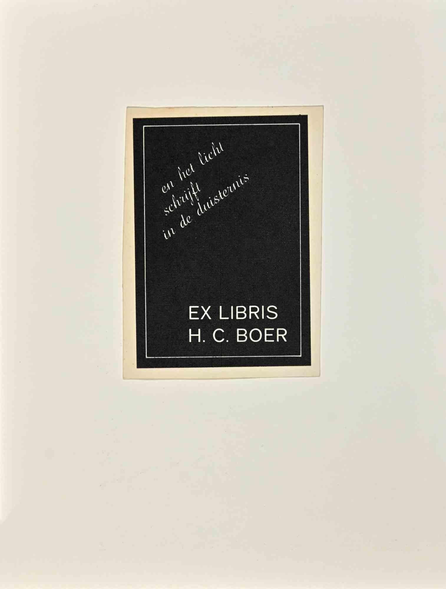 Unknown Figurative Print – Ex Libris – H. C. Boer – Holzschnitt – 1950er Jahre