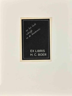  Ex Libris - H. C. Boer - Woodcut - 1950s