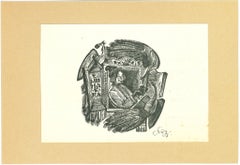 Ex Libris Haeka – Holzschnitt-Druck – frühes 20. Jahrhundert